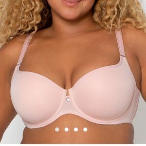 CurvyCouture Tulip Smooth T-Shirt Bra Blushing Rose 34H